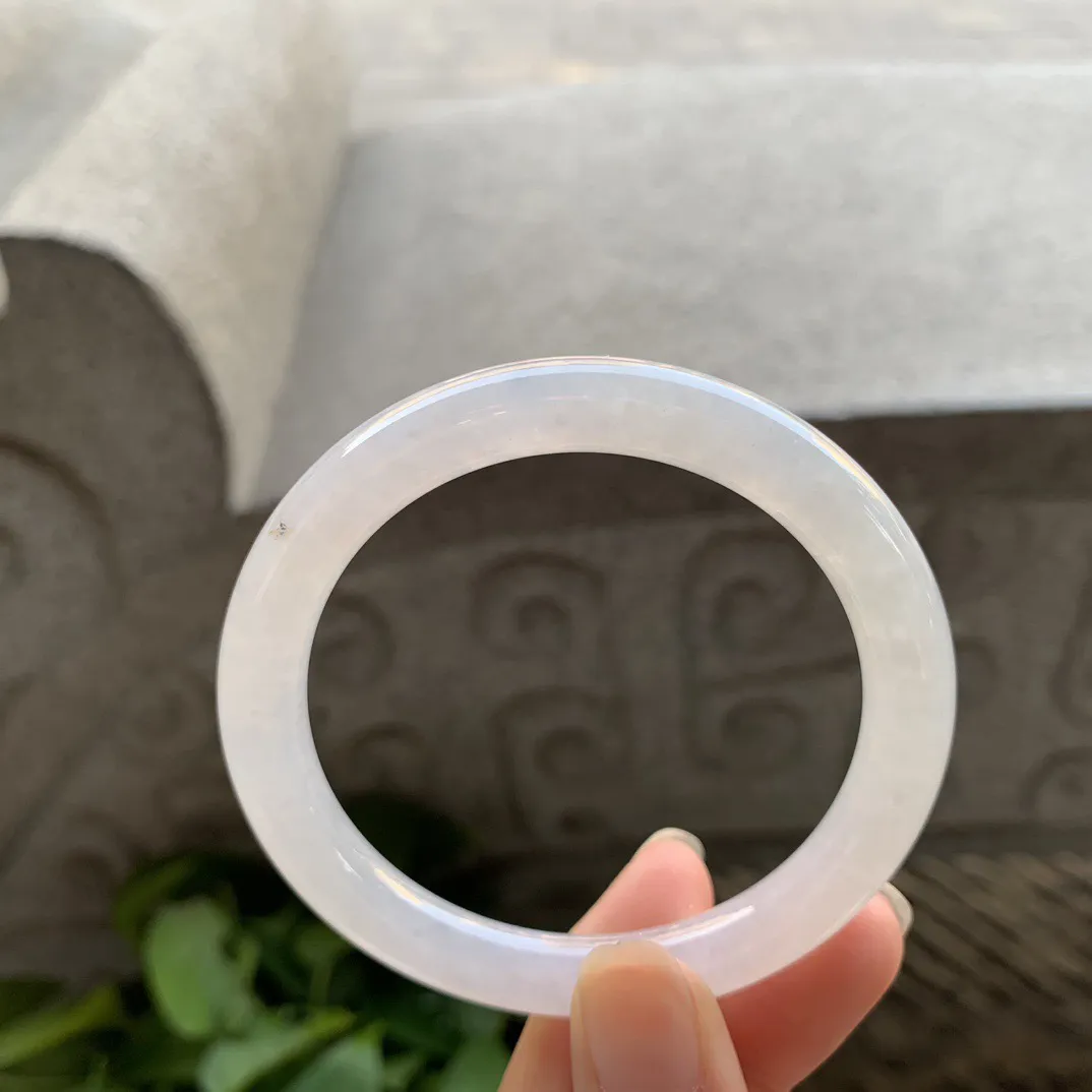 小圈口 53.7-8.1【冰种圆条手镯】圆条53 54可戴