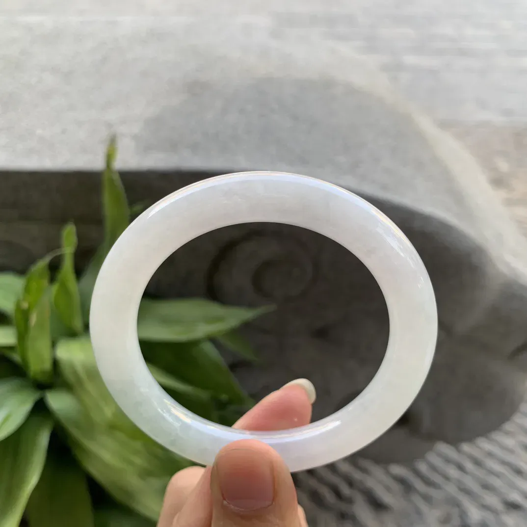 圈口54.5-9.5 【冰晴绿圆条手镯】圆条54 55可戴