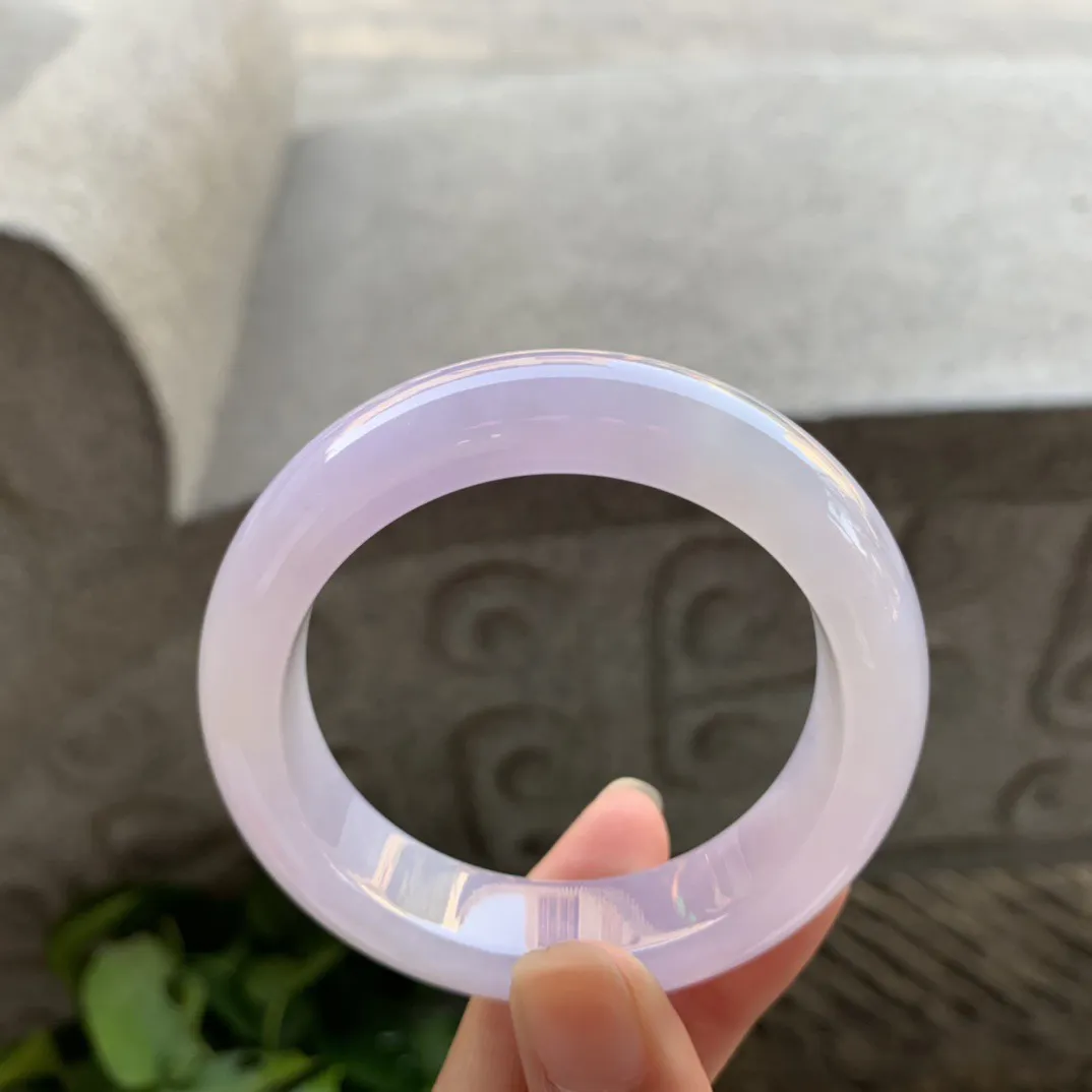 小圈口50.7-13.6-9.1【冰种粉紫正圈手镯】正圈50 51可戴