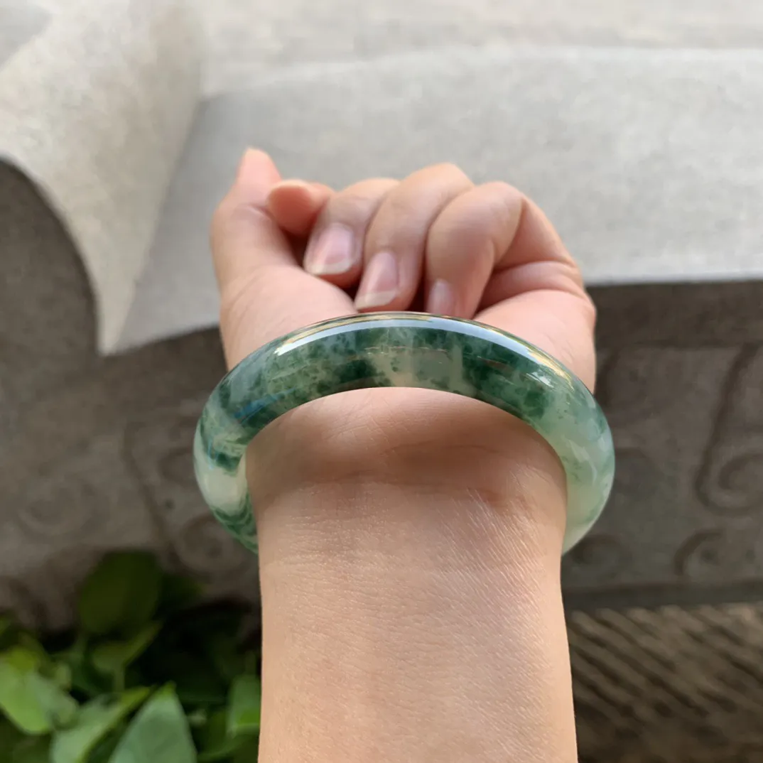 圈口54-11.4-8.3 【冰飘花正圈手镯】正圈54 55可戴