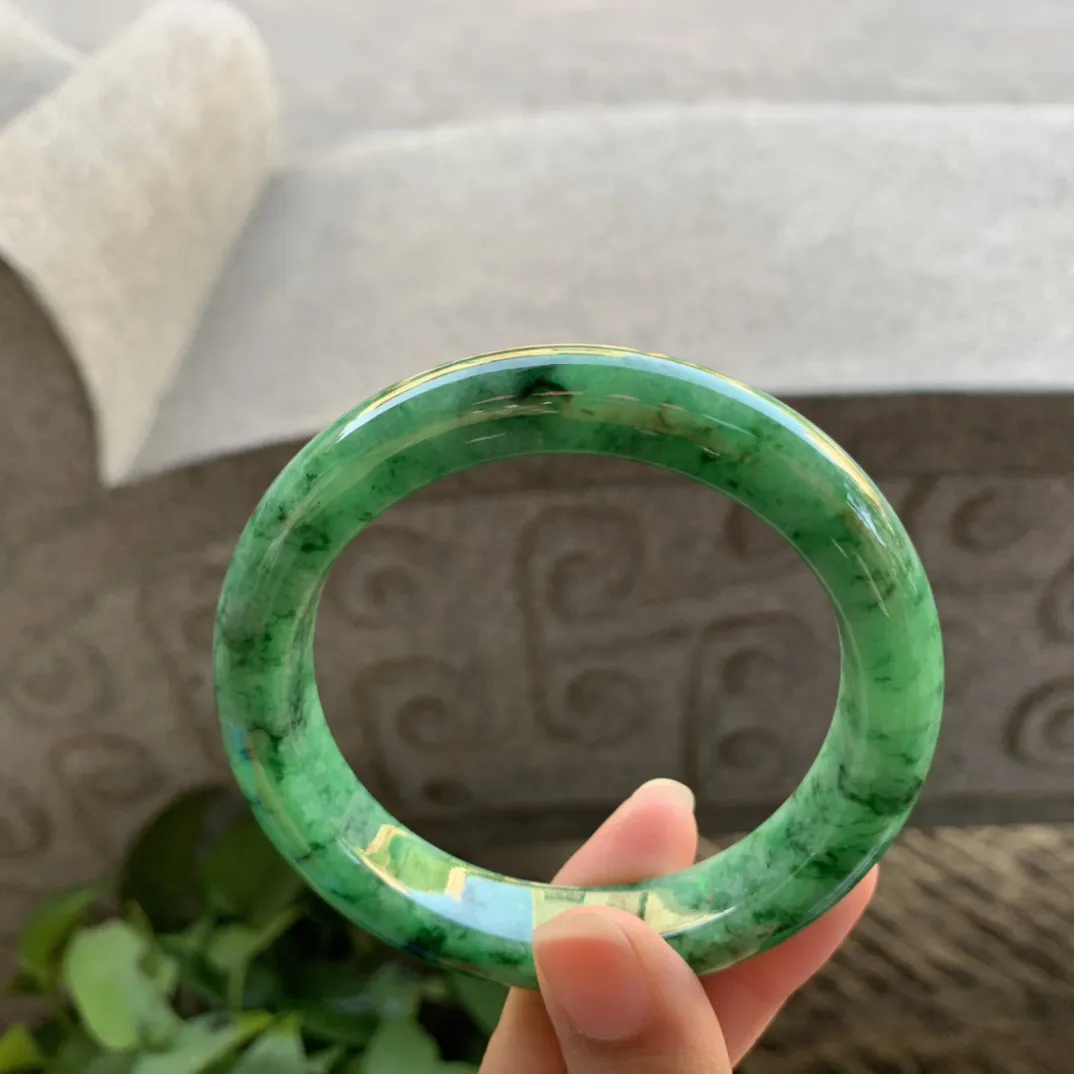 大圈口59.5-12-9.8 【满绿正圈手镯】正圈59 60可戴