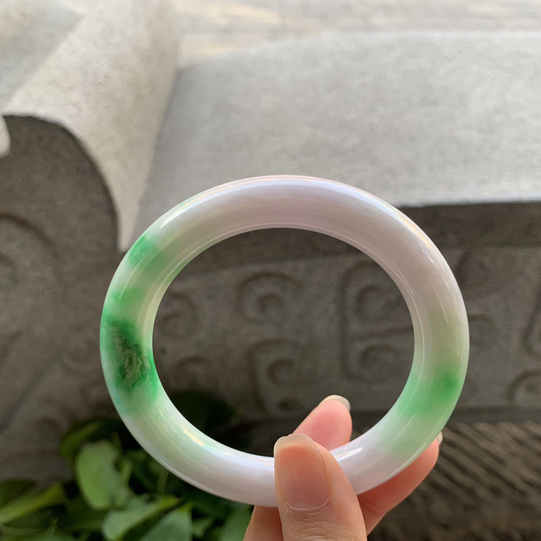 圈口56.8-10.8 【辣阳绿圆条手镯】圆条56 57可戴