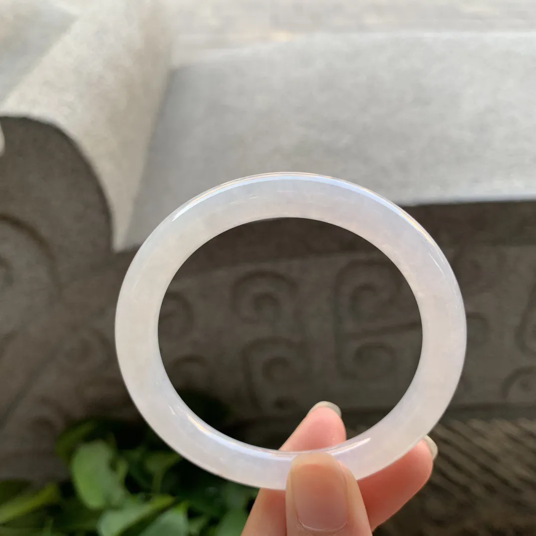 小圈口 53.7-8.1【冰种圆条手镯】圆条53 54可戴