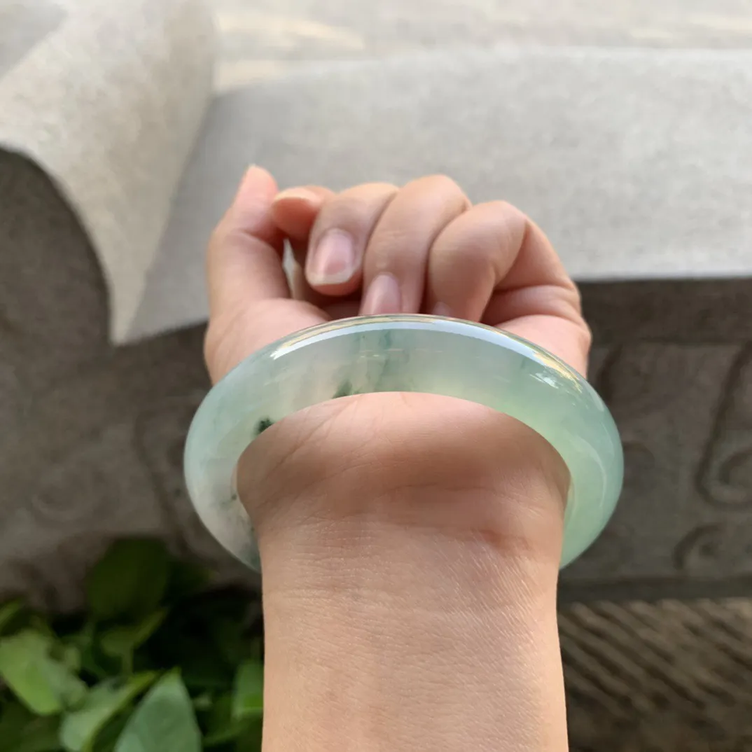 大圈口 58.9-11.8-8.9【冰晴飘花正圈手镯】正圈58 59可戴