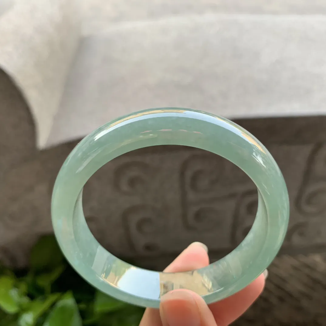 圈口56.5-13.8-7.7 【冰油绿正圈手镯】正圈56 57可戴