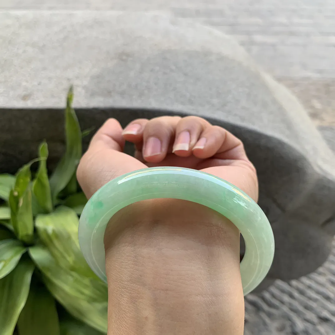 圈口 57.5-11.2【果绿圆条手镯】圆条57 58可戴