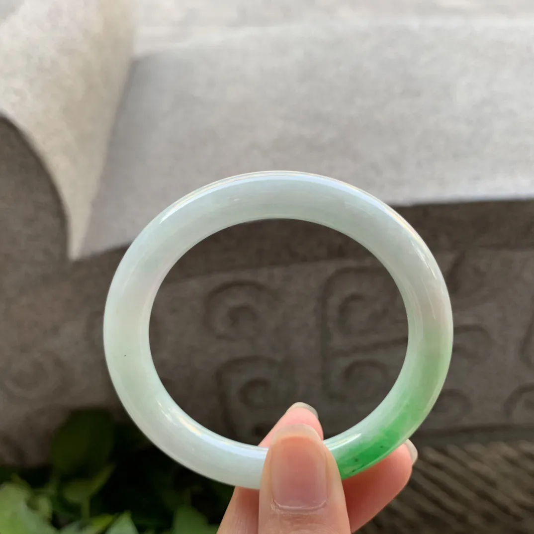 小圈口51.4-8.7 【飘阳绿圆条手镯】圆条51 52可戴