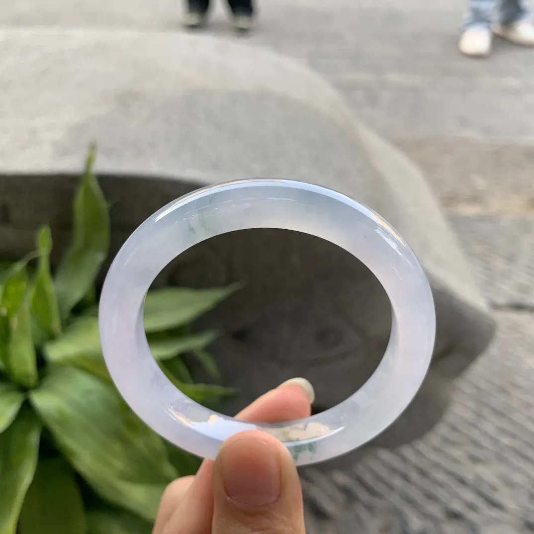 小圈口51.7-9.4-8 【冰紫飘花正圈手镯】正圈51 52可戴