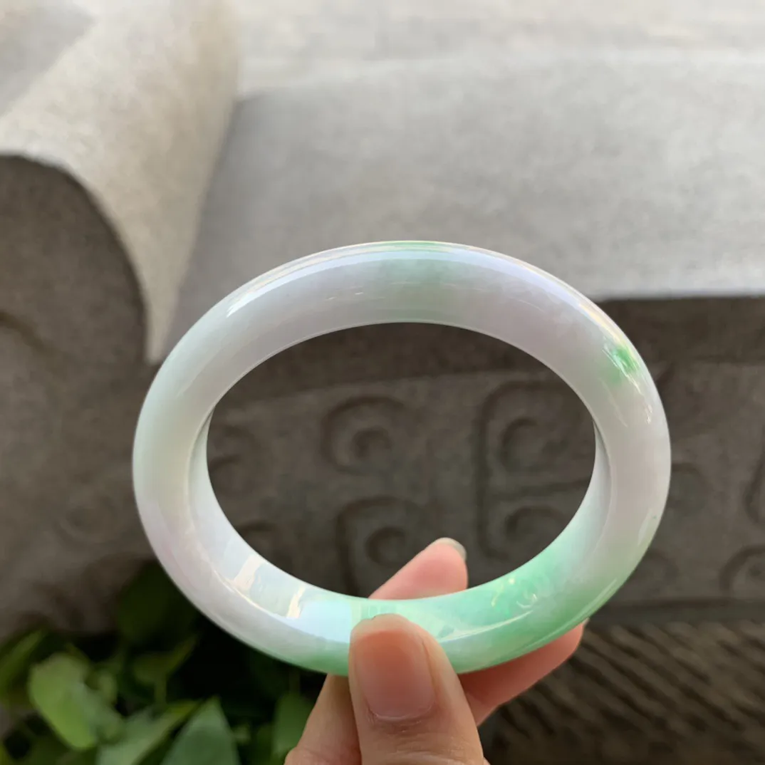 大圈口60.3-53.8-13.4-9.5 【飘绿贵妃手镯】贵妃60 61可戴