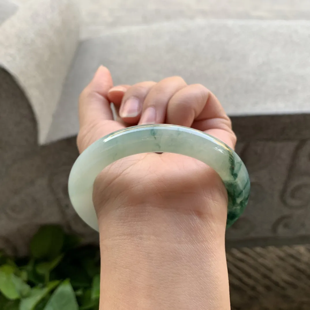 圈口55.3-9.7 【飘花圆条手镯】圆条55 56可戴