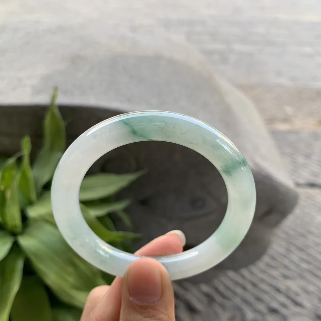 小圈口51-9 【冰飘花圆条手镯】圆条51 52可戴