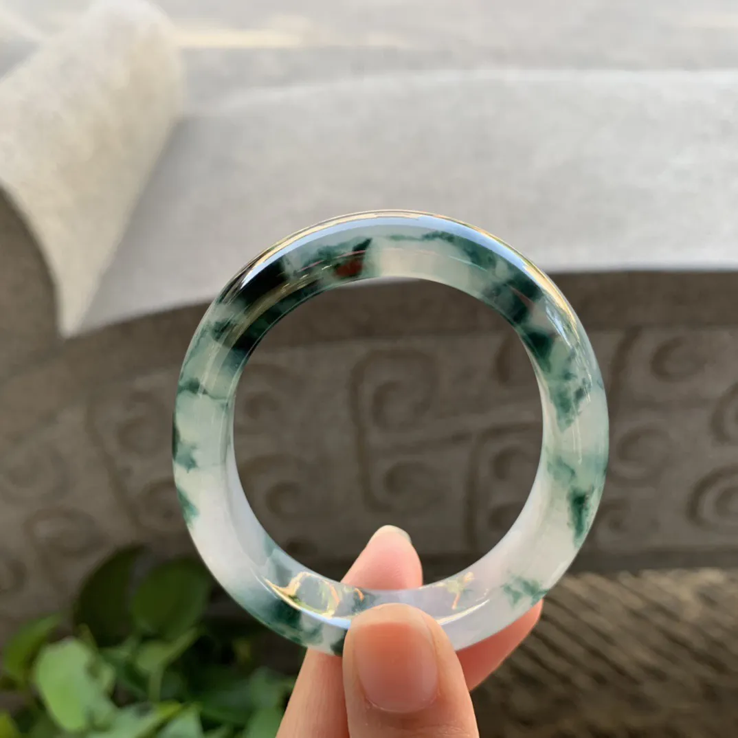 小圈口 52.2-45.2-12.3-7.9【冰飘花贵妃手镯】贵妃52 53可戴