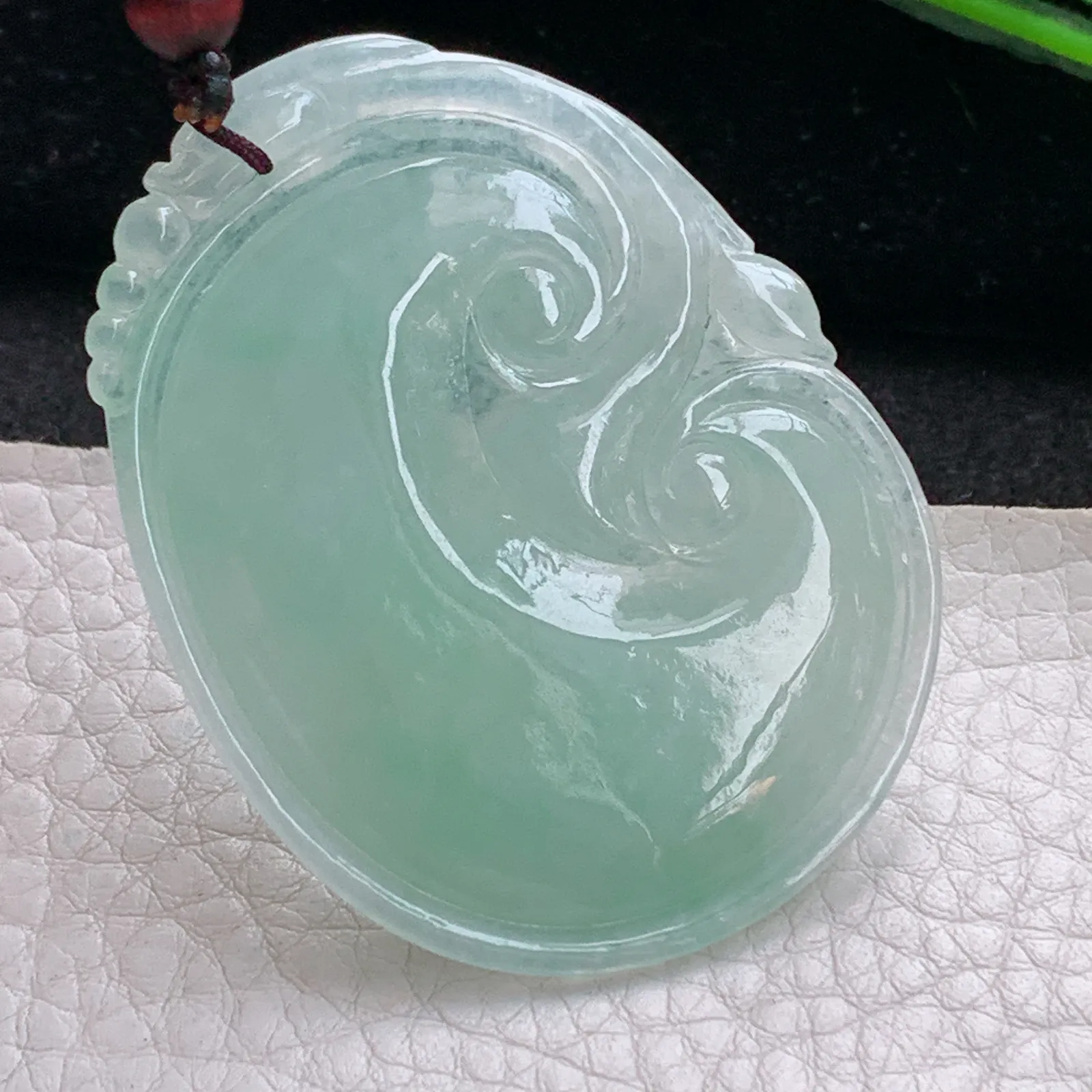 zen实拍52.5*40*5.8天然缅甸翡翠冰晴大如意玉吊坠 玉挂件