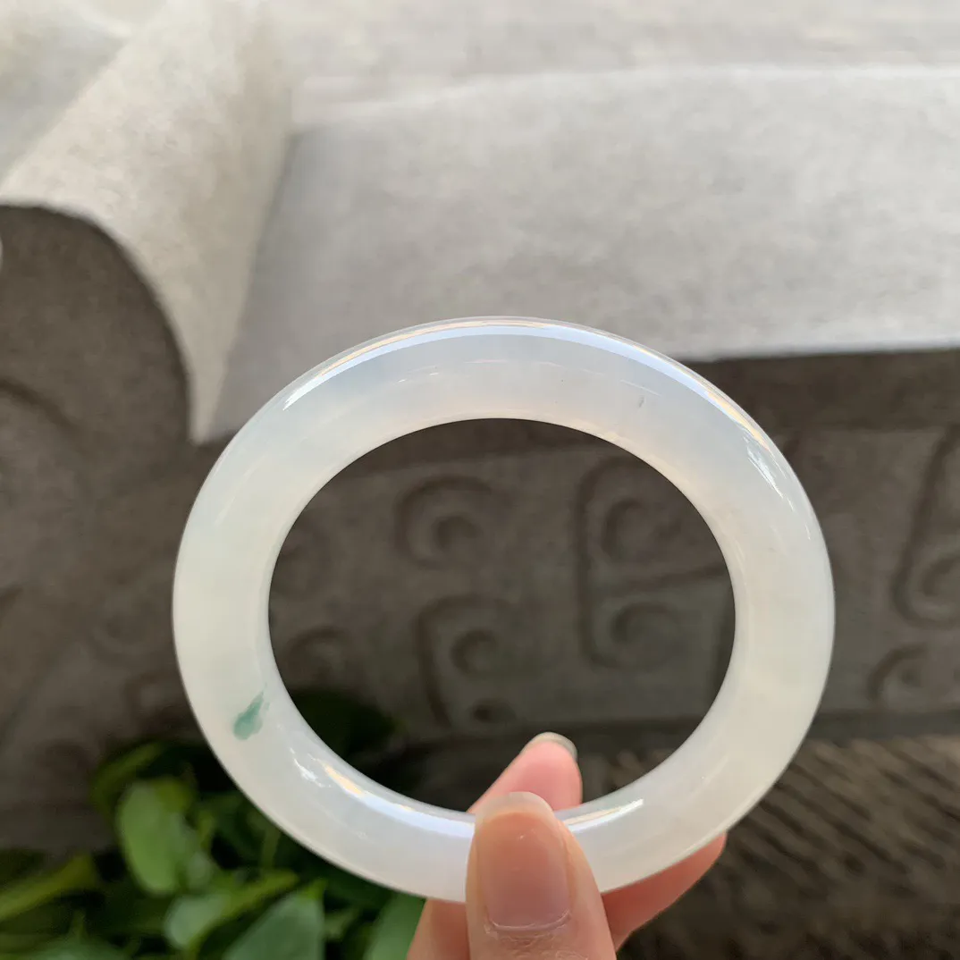 圈口57-11.1 【高冰飘花圆条手镯】圆条57 58可戴