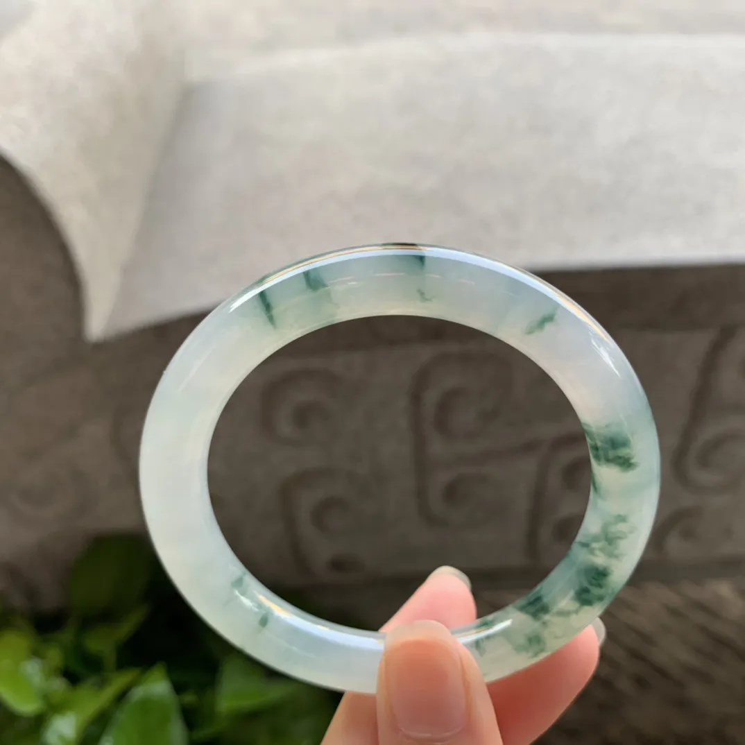 小圈口53.3-8.5 【冰飘花圆条手镯】圆条53 54可戴