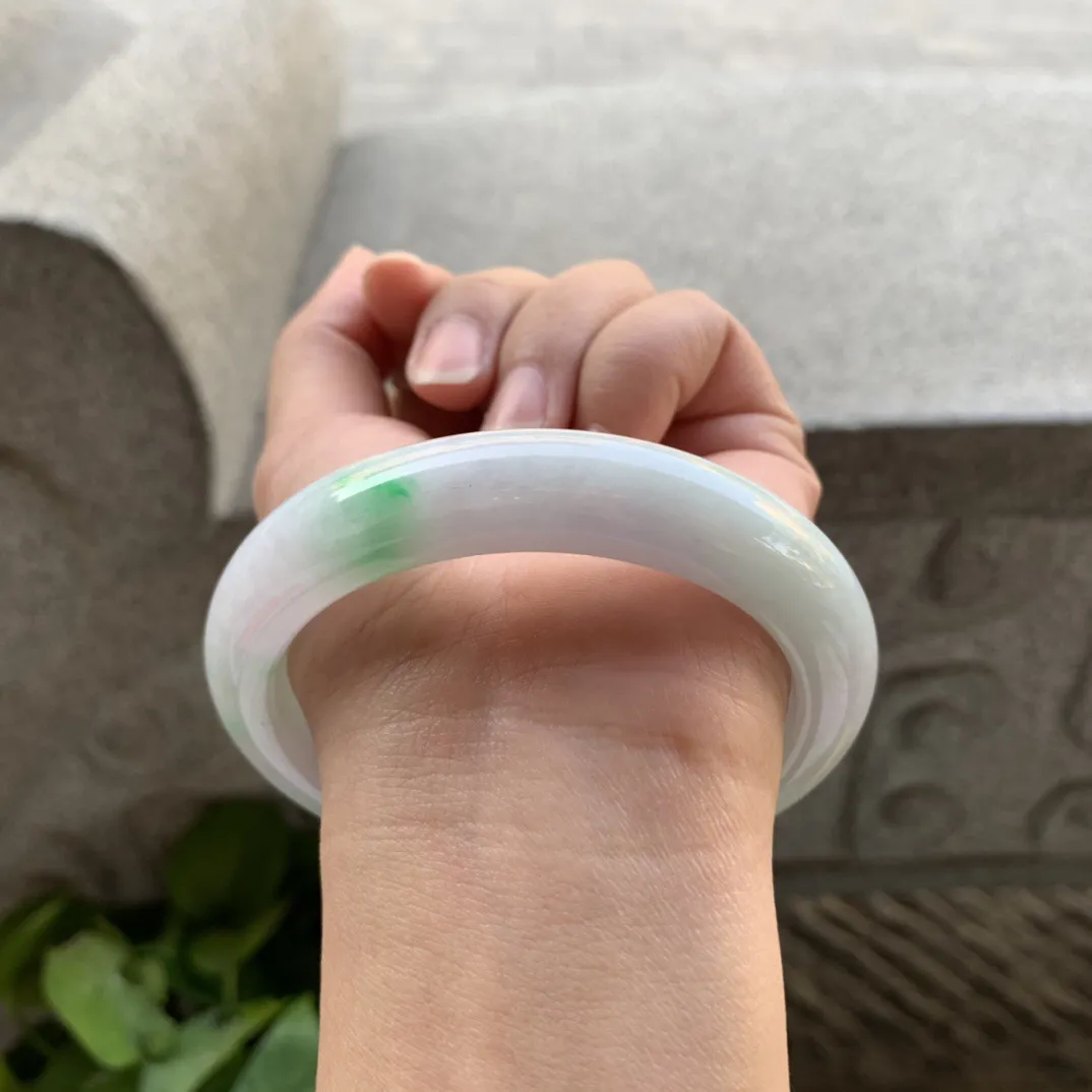 大圈口60.3-53.8-13.4-9.5 【飘绿贵妃手镯】贵妃60 61可戴