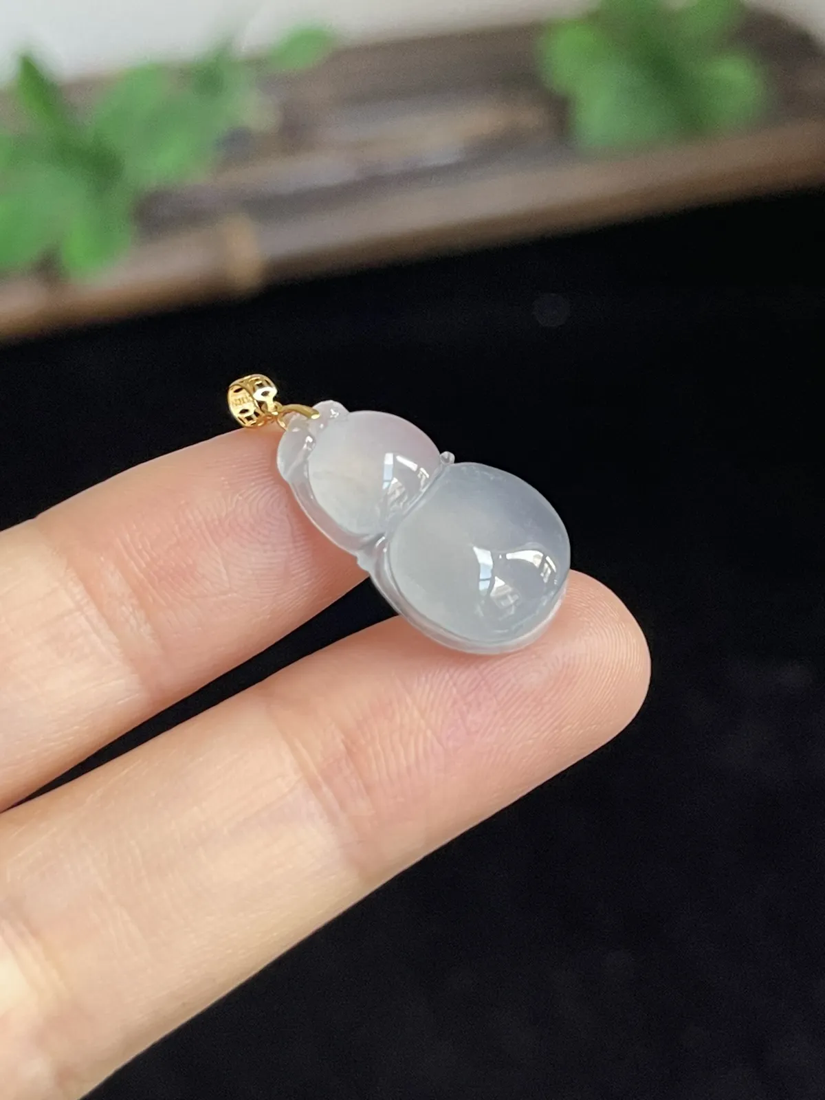 翡翠葫芦，印记：G18K