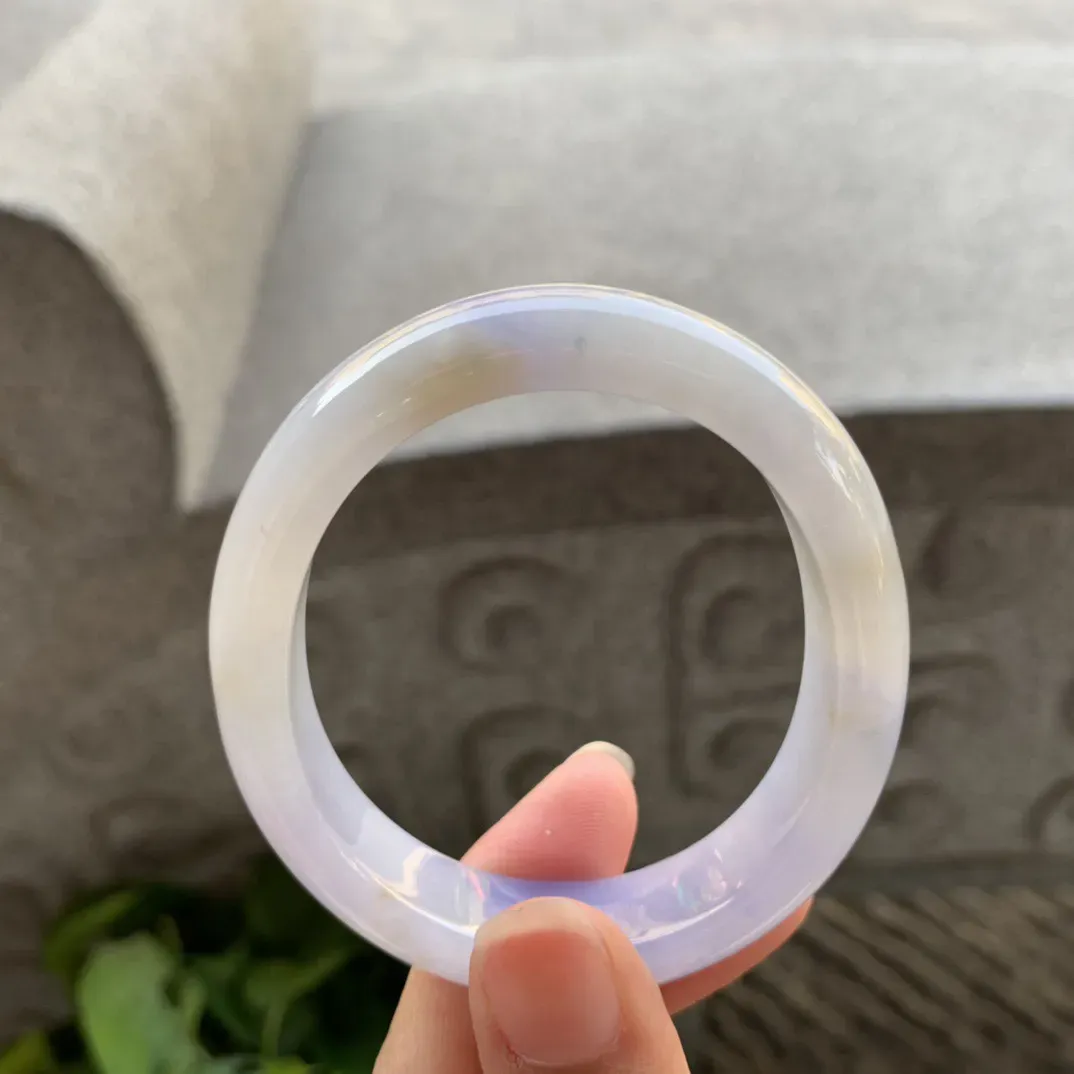 小圈口53-46.8-12.2-7.6 【冰紫双彩贵妃手镯】贵妃56 57可戴