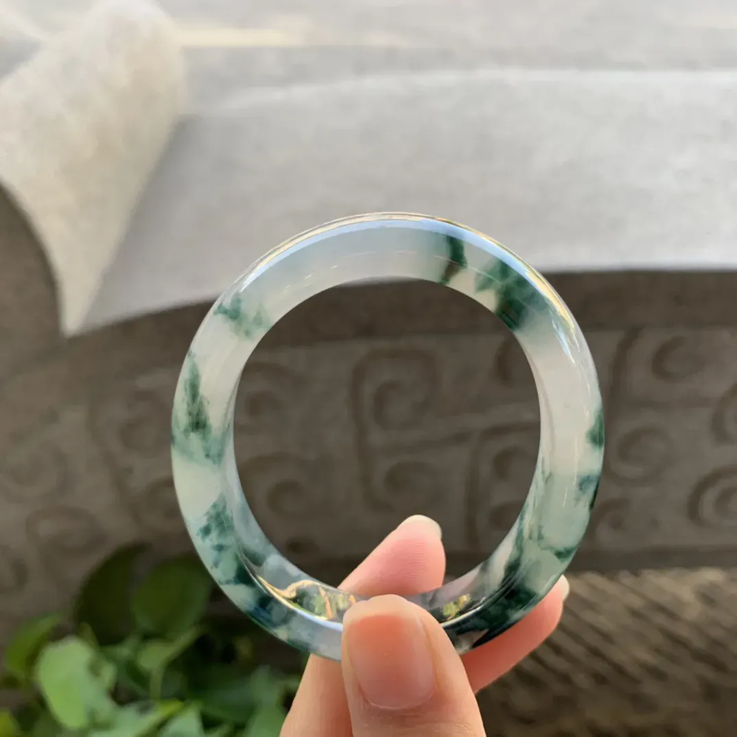 小圈口 52.2-45.2-12.3-7.9【冰飘花贵妃手镯】贵妃52 53可戴