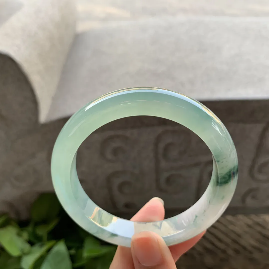 大圈口 58.9-11.8-8.9【冰晴飘花正圈手镯】正圈58 59可戴