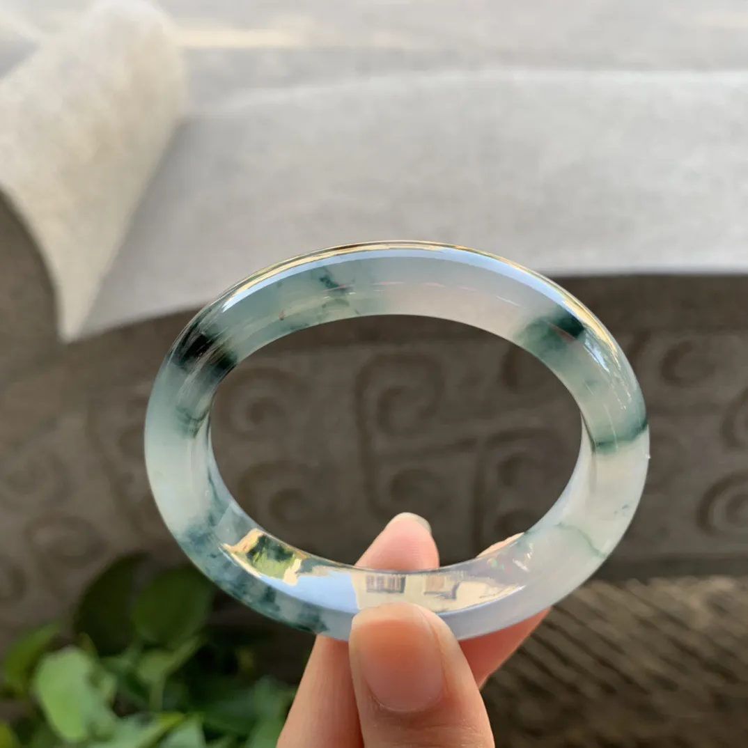 小圈口 52.2-45.2-12.3-7.9【冰飘花贵妃手镯】贵妃52 53可戴