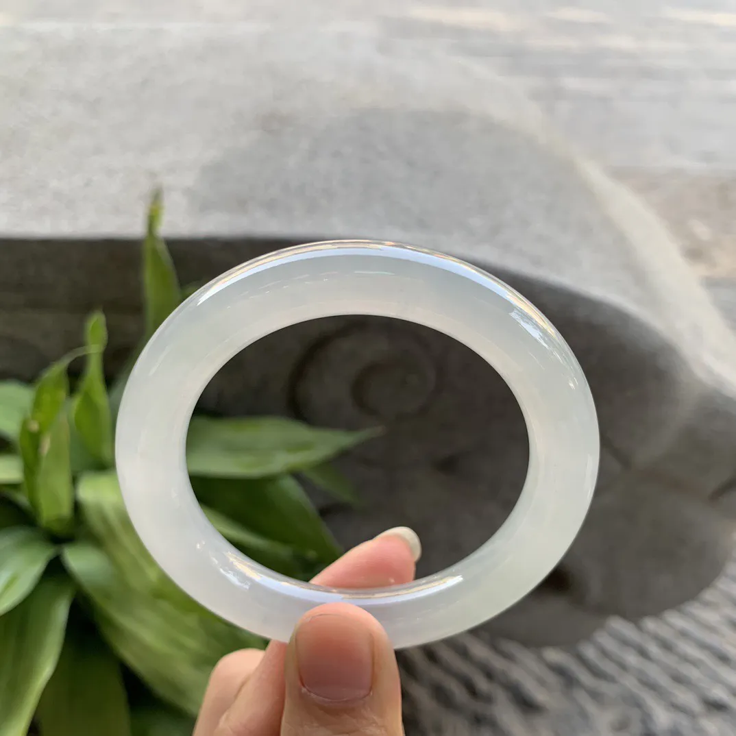 小圈口 53.2-10.3【冰种圆条手镯】圆条53 54可戴