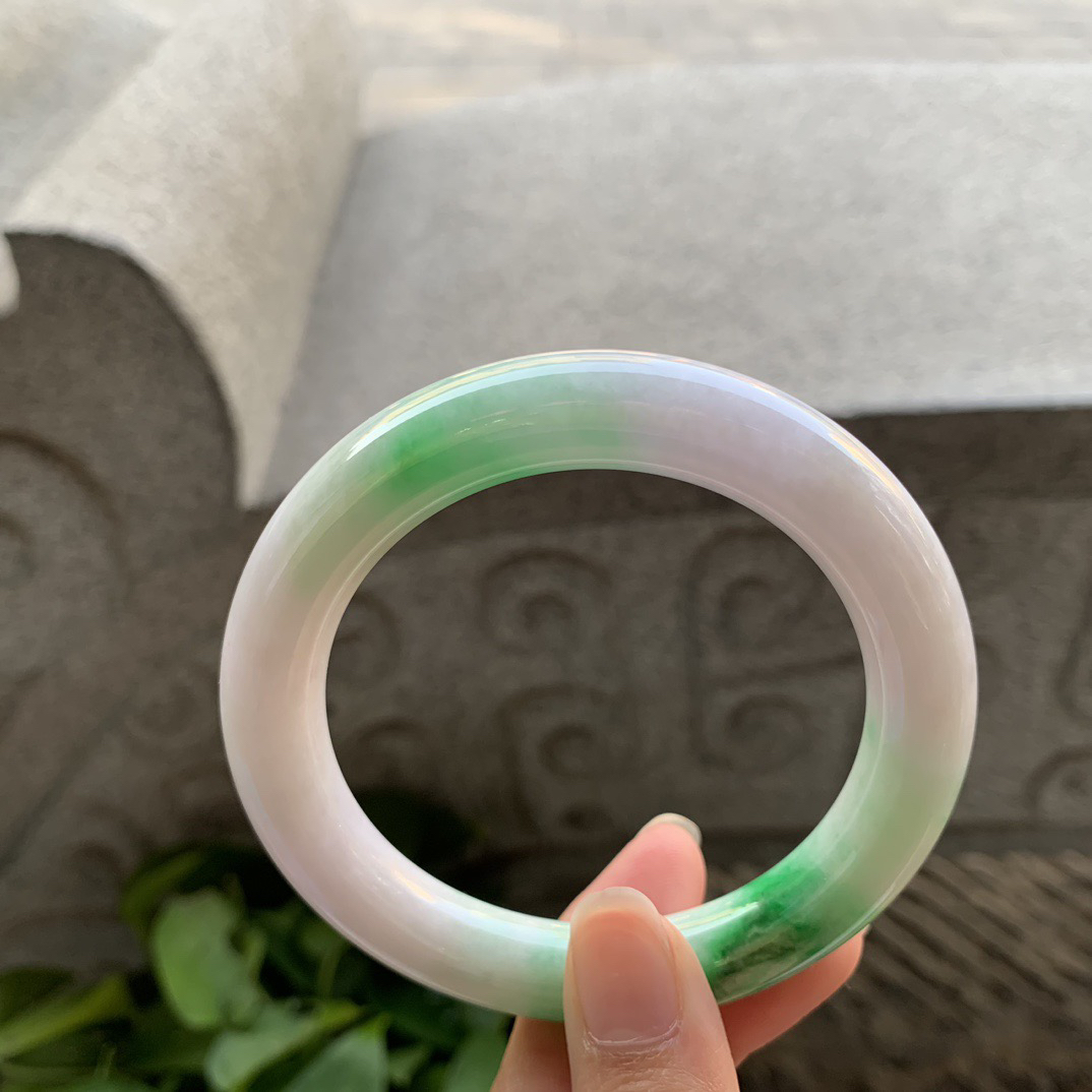 圈口56.8-10.8 【辣阳绿圆条手镯】圆条56 57可戴