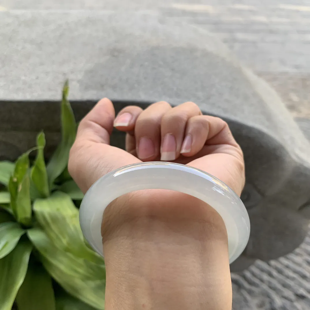 小圈口 53.2-10.3【冰种圆条手镯】圆条53 54可戴