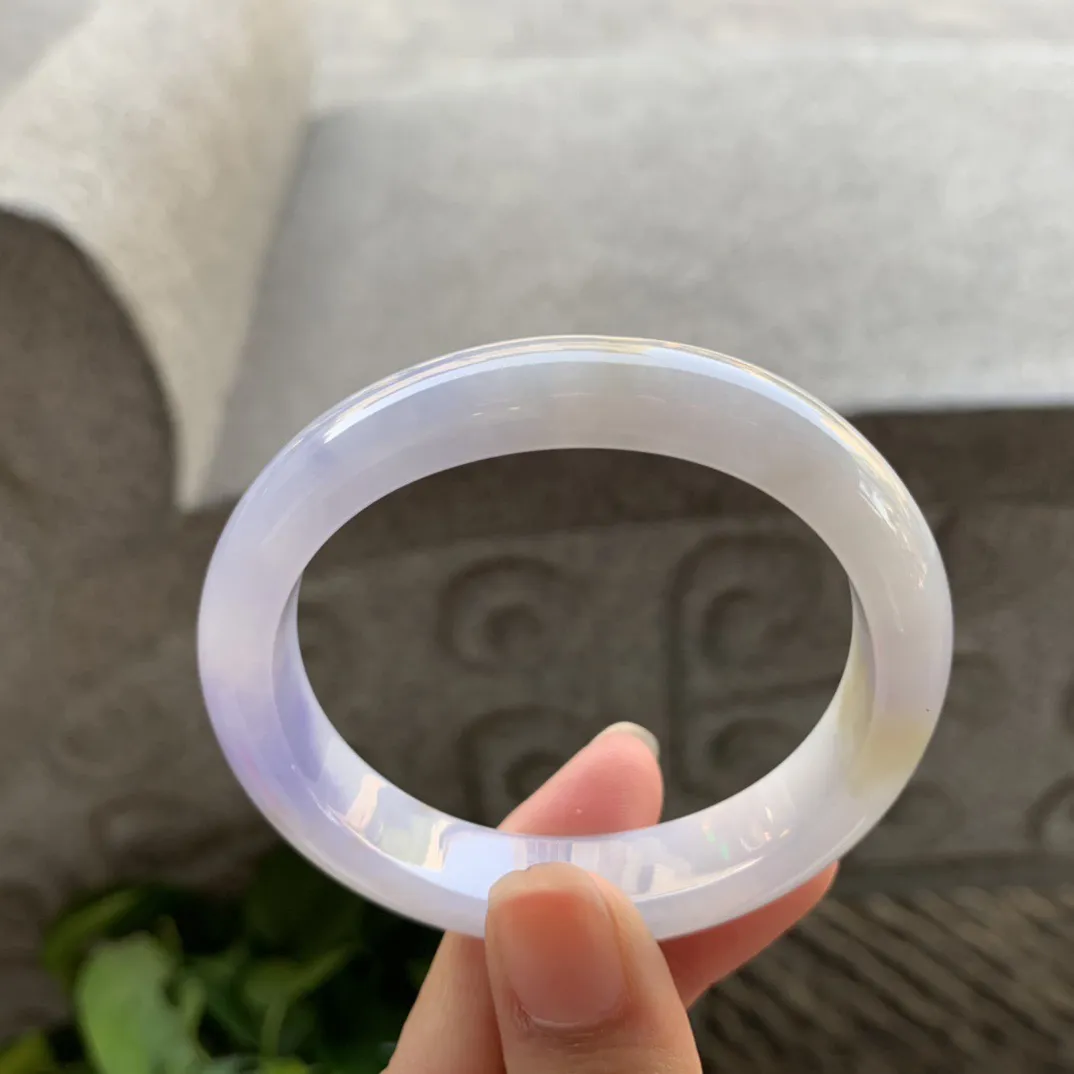 小圈口53-46.8-12.2-7.6 【冰紫双彩贵妃手镯】贵妃56 57可戴