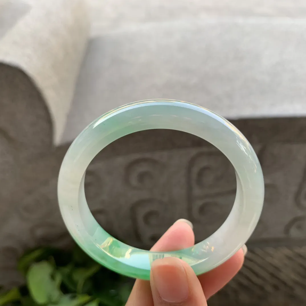 小圈口 51.5-10.5-7.7【阳绿正圈手镯】正圈51 52可戴