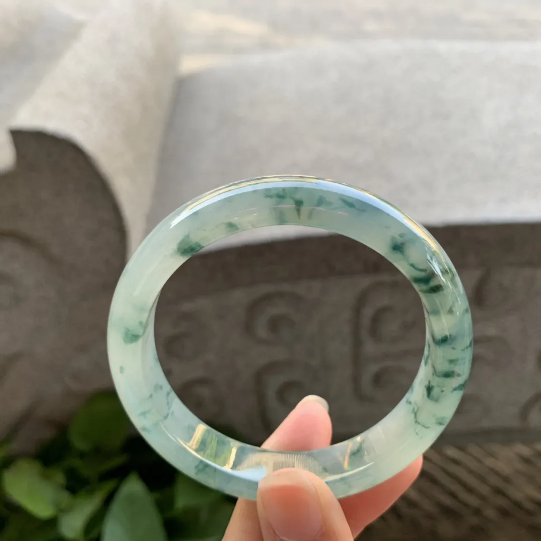 圈口55.4-12.4-7.8【冰飘花正圈手镯】正圈55 56可戴