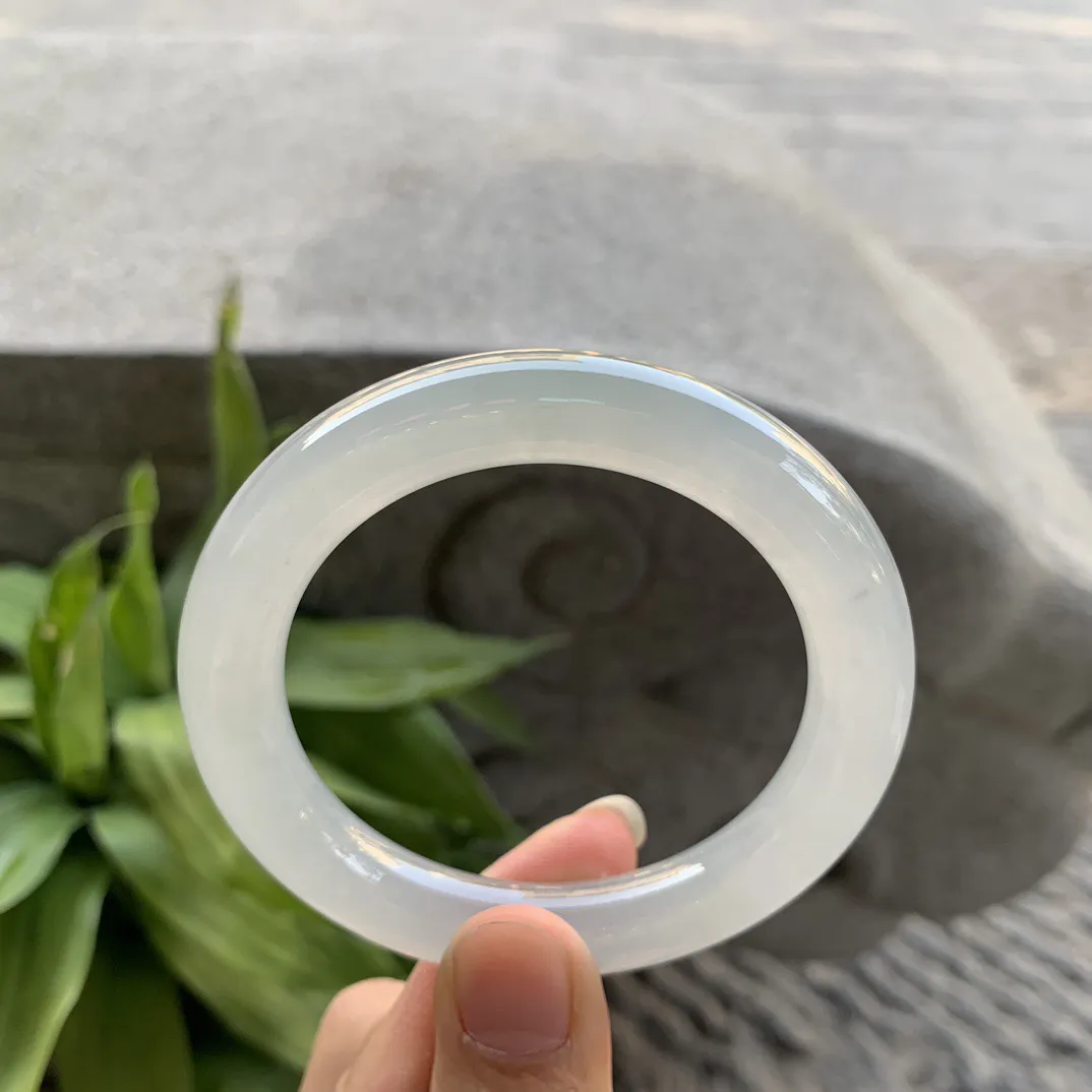 小圈口 53.2-10.3【冰种圆条手镯】圆条53 54可戴