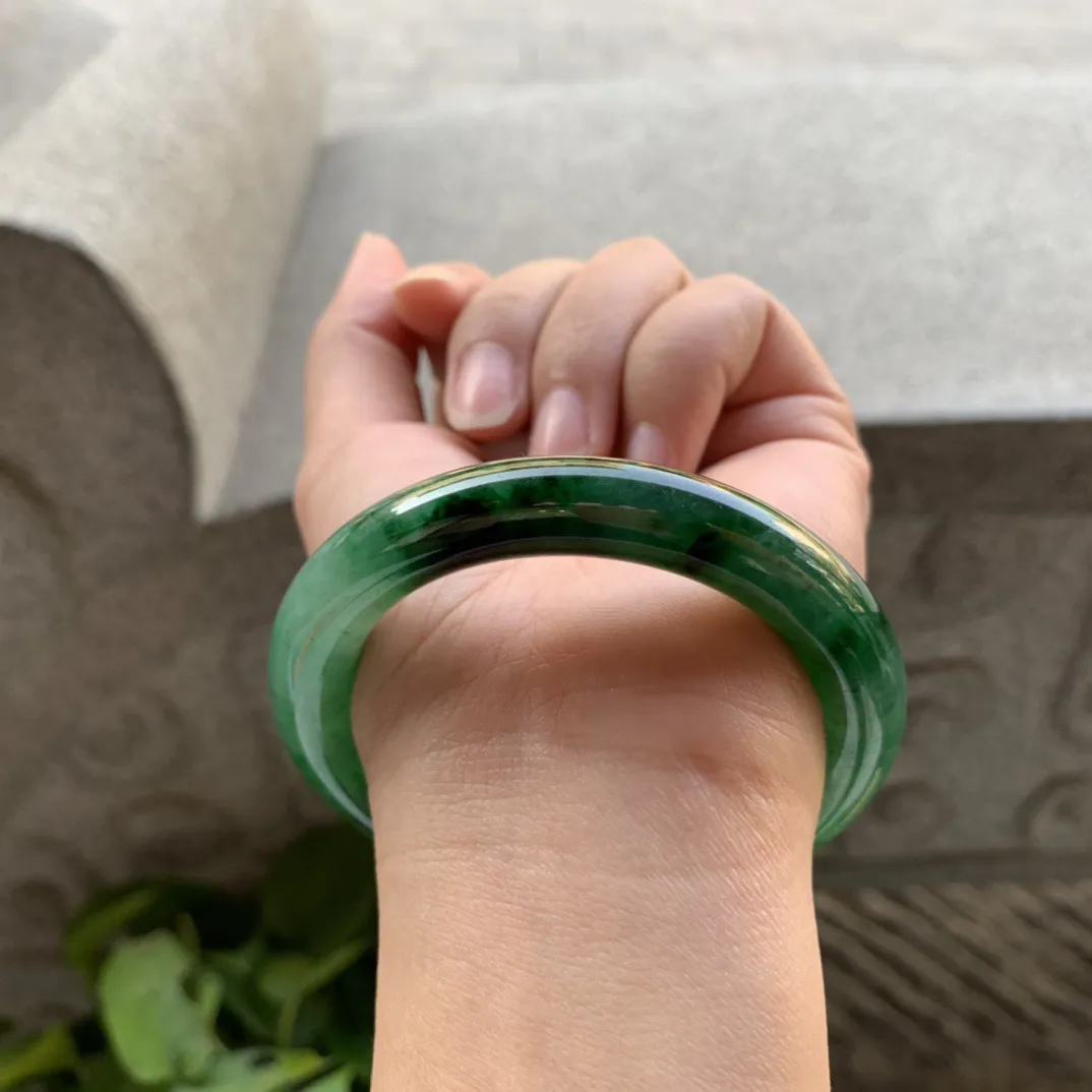 小圈口53.7-10.6 【辣绿圆条手镯】圆条53 54可戴