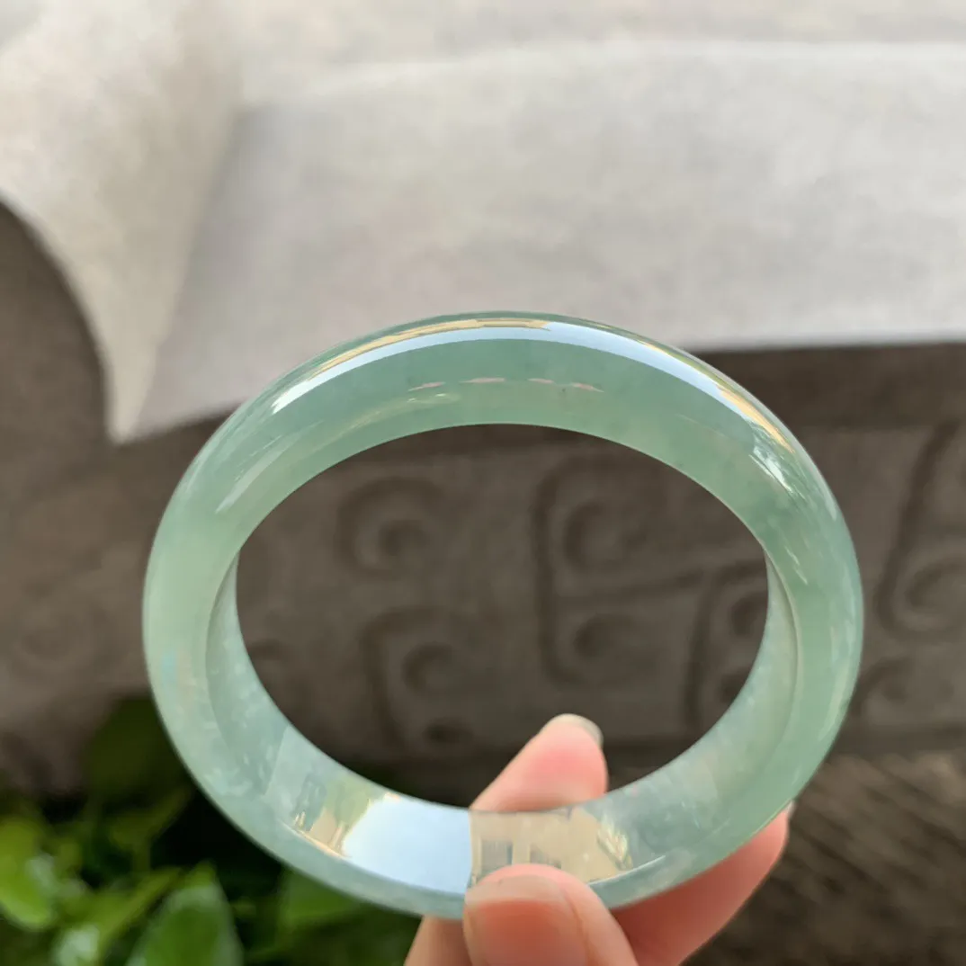 圈口56.5-13.8-7.7 【冰油绿正圈手镯】正圈56 57可戴