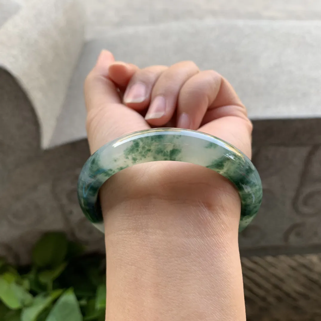 圈口54-11.4-8.3 【冰飘花正圈手镯】正圈54 55可戴