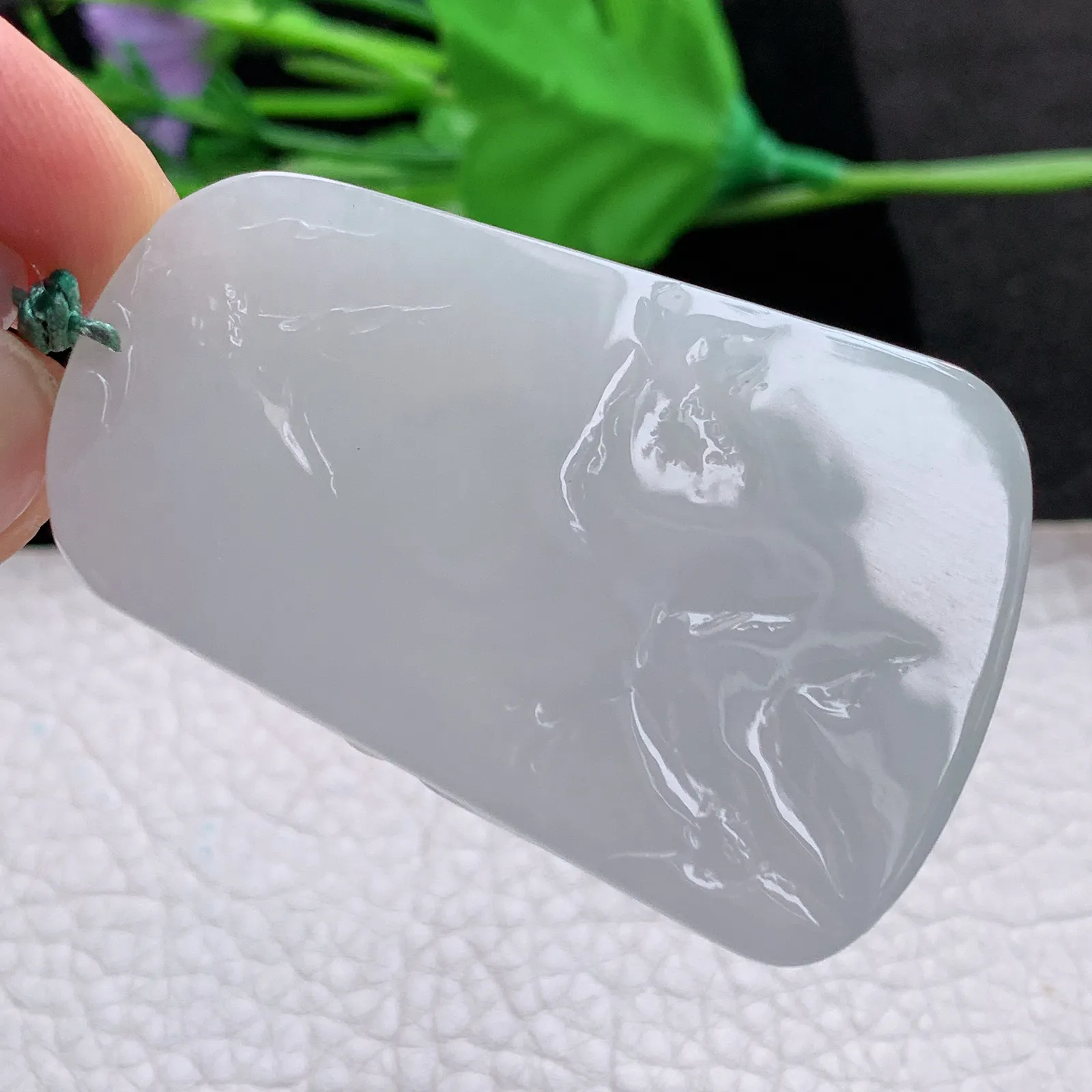 cys实拍53.7*36*6.8缅甸翡翠精雕白月光自在观音 玉观音玉吊坠