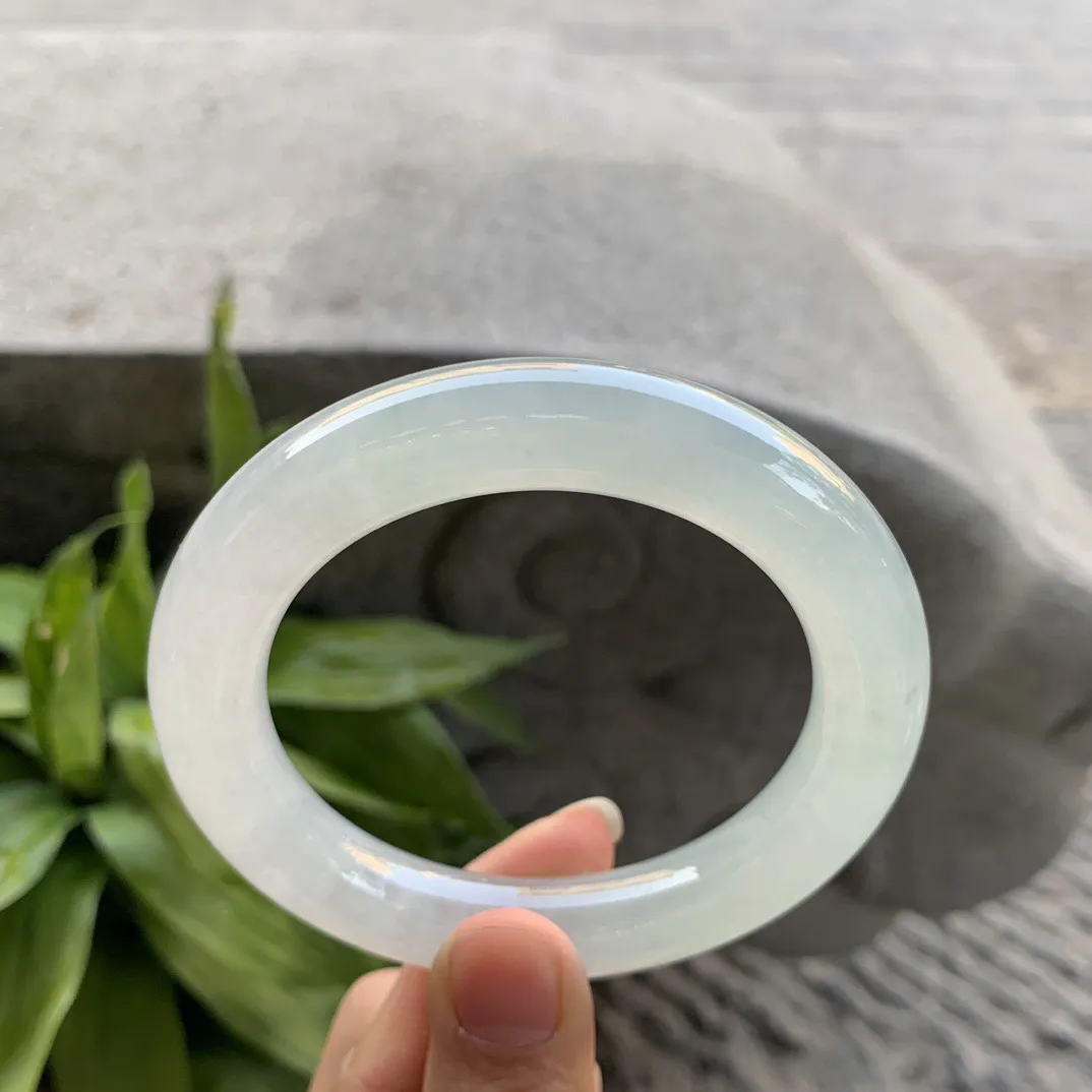 圈口57.7-11.8 【冰种晴水圆条手镯】圆条57 58可戴