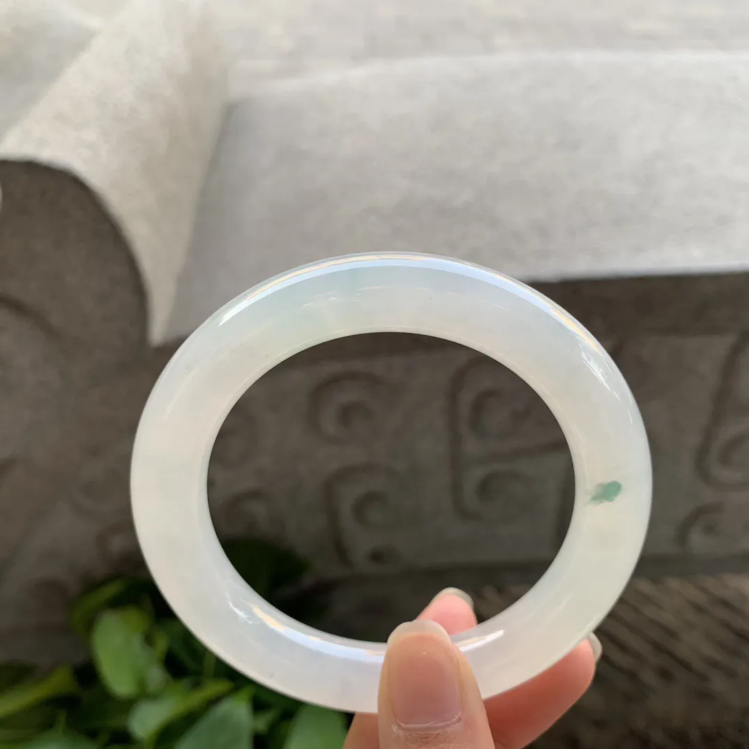 圈口57-11.1 【高冰飘花圆条手镯】圆条57 58可戴