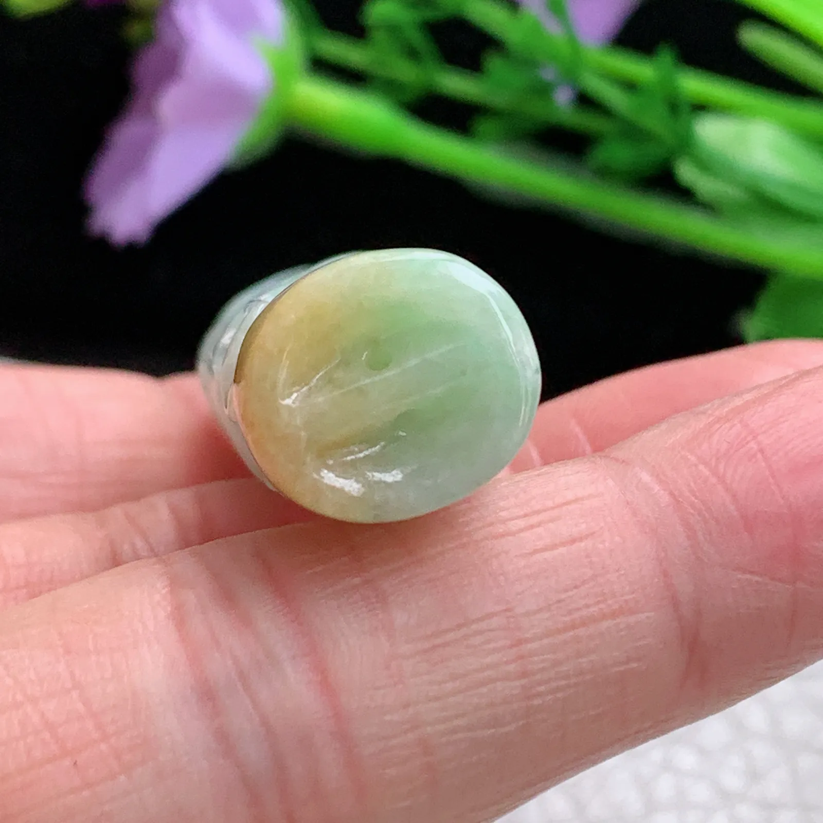 zen实拍48.6*13.6*12.5天然缅甸翡翠双彩龙柱 龙行天下玉吊坠 玉挂件