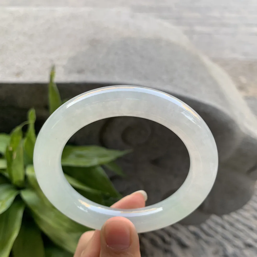 圈口57.7-11.8 【冰种晴水圆条手镯】圆条57 58可戴