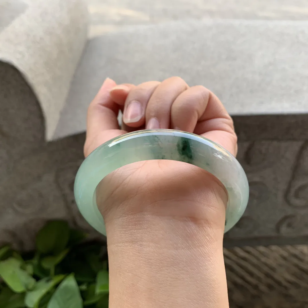 大圈口 58.9-11.8-8.9【冰晴飘花正圈手镯】正圈58 59可戴