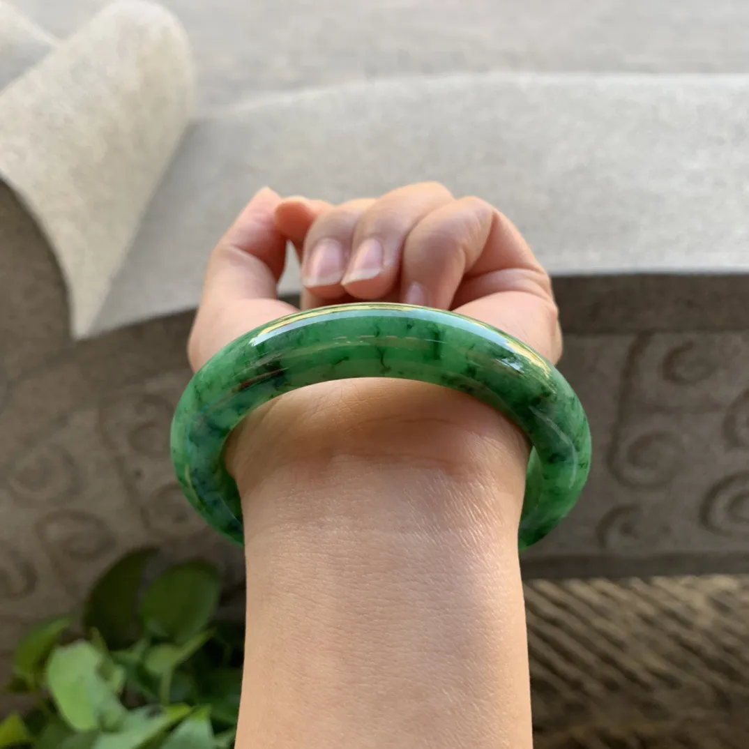 大圈口59.5-12-9.8 【满绿正圈手镯】正圈59 60可戴