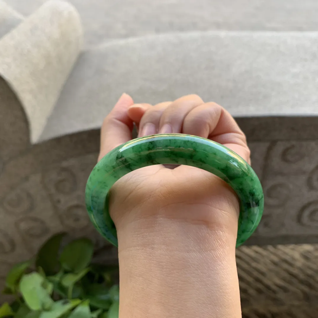 大圈口59.5-12-9.8 【满绿正圈手镯】正圈59 60可戴