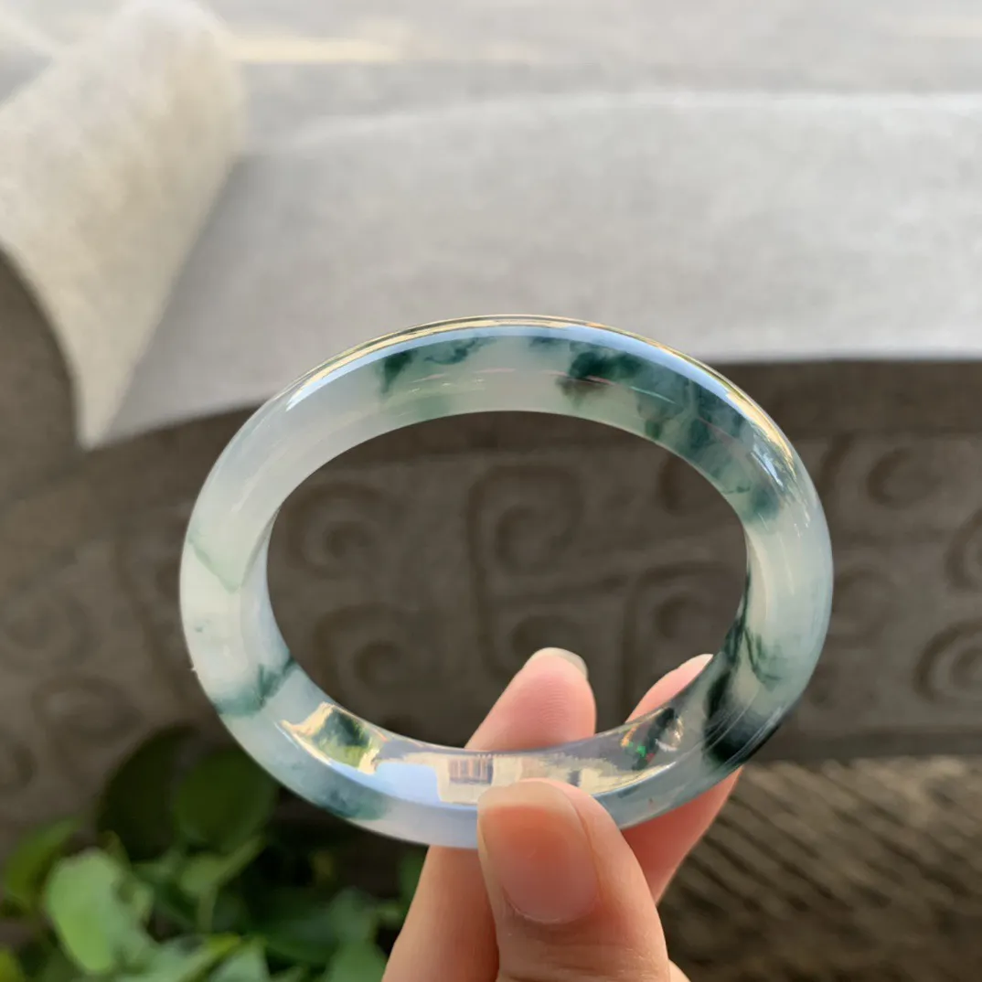 小圈口 52.2-45.2-12.3-7.9【冰飘花贵妃手镯】贵妃52 53可戴