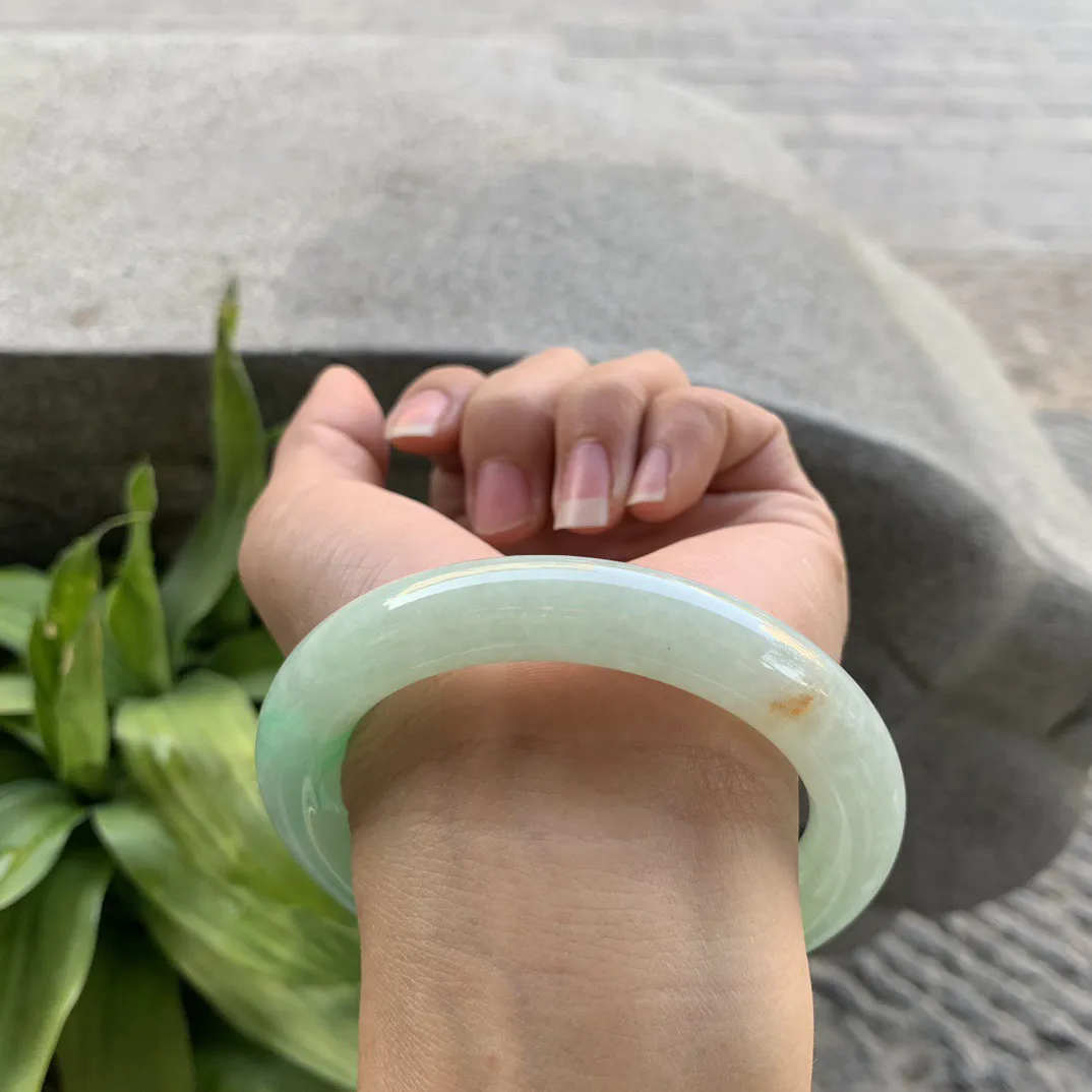 圈口 57.5-11.2【果绿圆条手镯】圆条57 58可戴