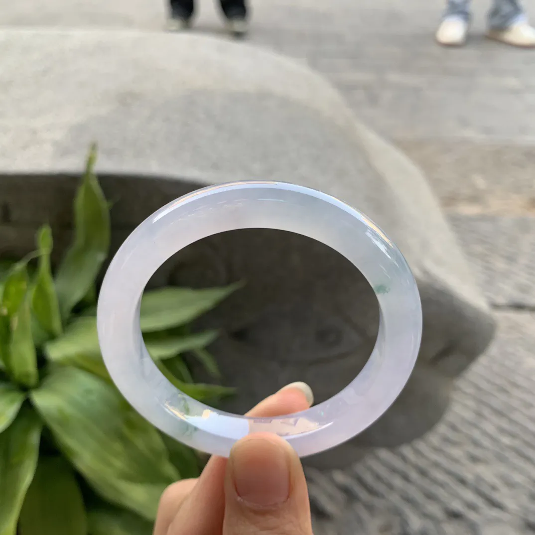 小圈口51.7-9.4-8 【冰紫飘花正圈手镯】正圈51 52可戴