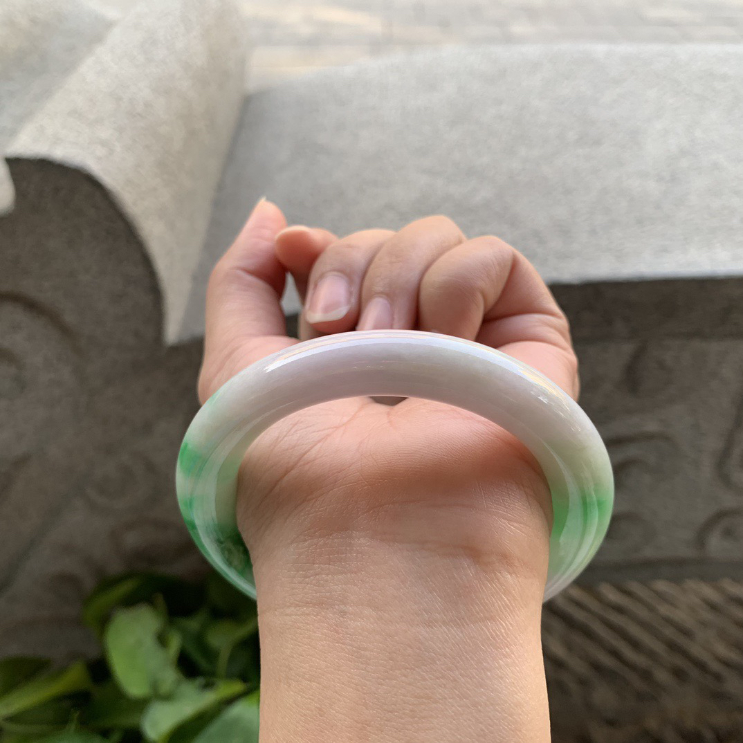 圈口56.8-10.8 【辣阳绿圆条手镯】圆条56 57可戴