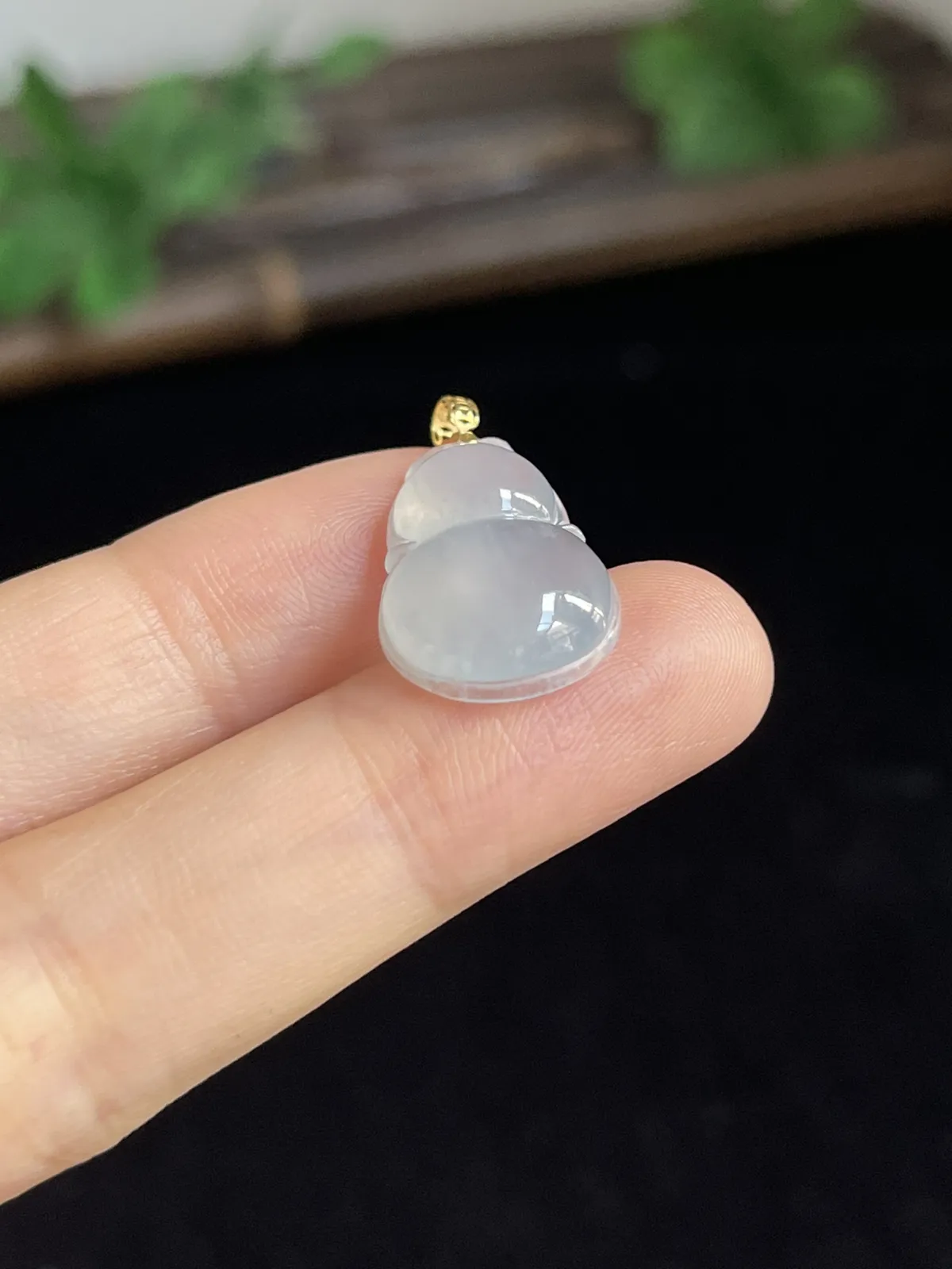 翡翠葫芦，印记：G18K