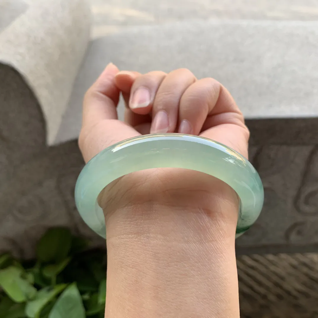 大圈口 58.9-11.8-8.9【冰晴飘花正圈手镯】正圈58 59可戴