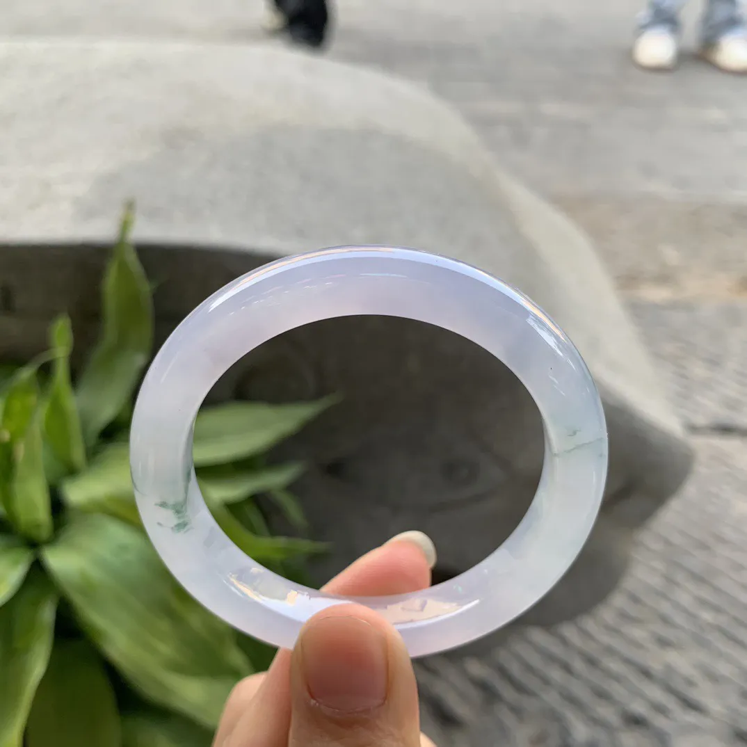 小圈口51.7-9.4-8 【冰紫飘花正圈手镯】正圈51 52可戴